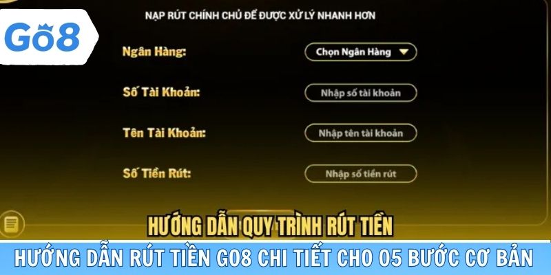 Hướng dẫn rút tiền Go8 chi tiết cho 05 Bước cơ bản